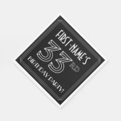 33e verjaardag: Art Deco Style + aangepaste naam Servet (Hoek)