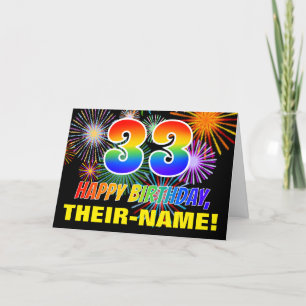 33e verjaardag: Brutaal, Leuk, Vuurwerk, Regenboog Kaart