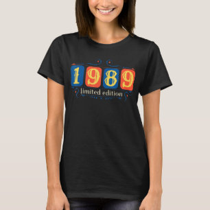 33e Verjaardag Dames Mannen 33 Jaar 1989 Cadeau 17 T-shirt