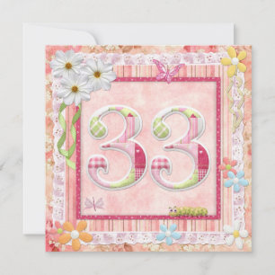 33e verjaardag feest scrapbooking stijl kaart