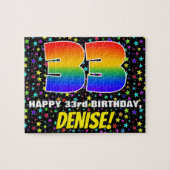 33e verjaardag — Fun, kleurrijk Star Field Pattern Legpuzzel (Horizontaal)