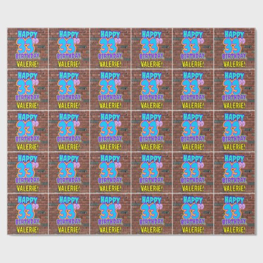 33e verjaardag: Leuk, Urban Graffiti geïnspireerd Cadeaupapier (Vlak)