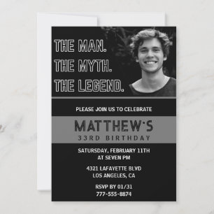 33e verjaardag nodigt het man The Legend uit Kaart