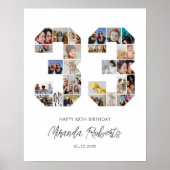 33e verjaardag nummer 33 aangepaste fotocollage poster (Voorkant)