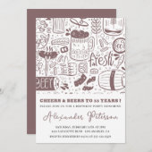 33e verjaardag uitnodiging Mannen Beer (Voorkant / Achterkant)