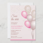 33e verjaardag uitnodiging Save the date Pink (Voorkant)