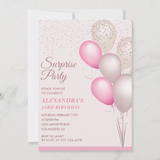 33e verjaardag uitnodiging Verrassing verjaardag R (Voorkant)