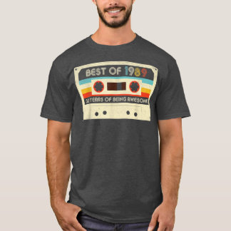 33e verjaardag Vintage retro Best of 1989 CAS T-shirt