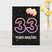 33e vogelballonnen en Confetti Kaart (Gele Bloem)