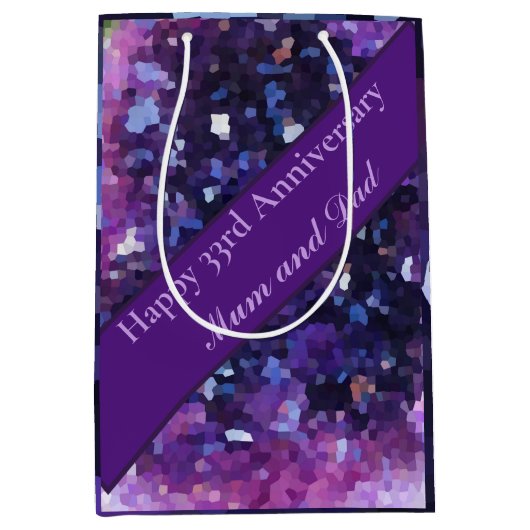 33rd Wedding Jubileum, bewerkbaar Medium Cadeauzakje (Voorkant)