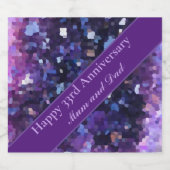 33rd Wedding Jubileum, bewerkbaar Sparkling Wijnetiket (Enkel label)