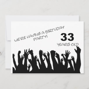 33ste partijuitnodiging met het toejuichen van kaart