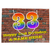 33ste verjaardag: Plezier, op graffiti geïnspireer Groot Cadeauzakje (Achterkant)