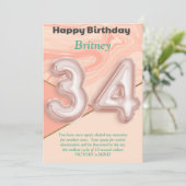 34 ans filles Bonne carte d'anniversaire (Debout devant)