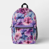 #34 Bloemen patroon Bedrukte Rugzak (Voorkant)