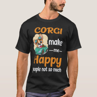 34 Corgi maakt me gelukkig Mensen niet zo veel Cor T-shirt