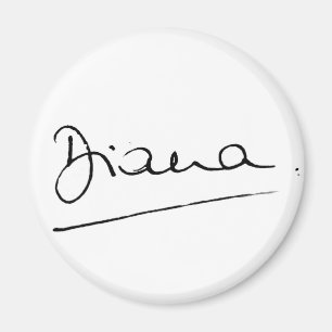 34 De handtekening van prinses Diana. Magneet