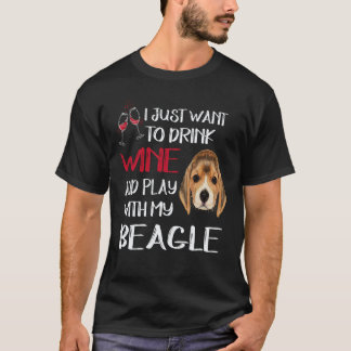 34 Drink Wijn En Speel Met Mijn Beagle T-shirt