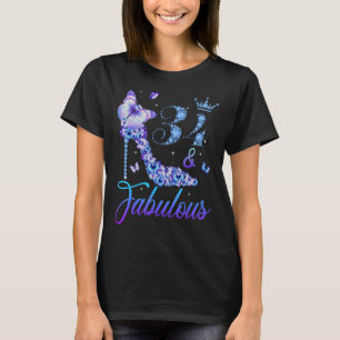 34. en Fabulous Diamond High Heels Happy 34th Birt T-shirt