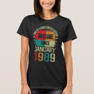 34 jaar Geweldige sinds januari 1989 34e kwartaal T-shirt
