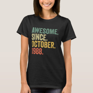 34 jaar Geweldige sinds oktober 1988 34e geboorte T-shirt