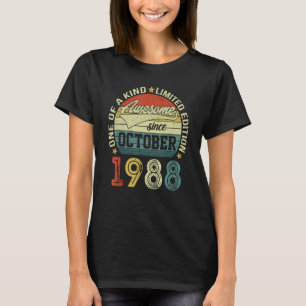 34 jaar oud bday Geweldige sinds oktober 1988 34th T-shirt