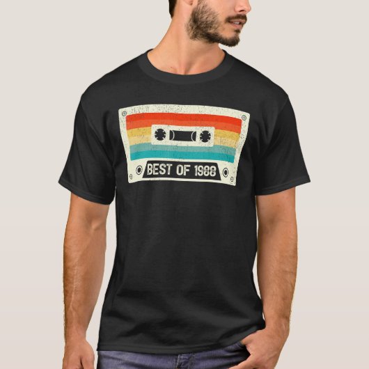 34 jaar oud Cassettebandje beste van 1988 34t T-shirt (Voorkant)