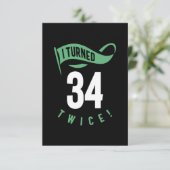 34 jaar oude bruistocht RSVP kaartje (Staand voorkant)