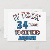 34 jaar oude design briefkaart (Voorkant / Achterkant)