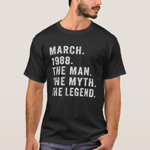 34 jaar oude verjaardag geeft het Man Myth Legend T-shirt