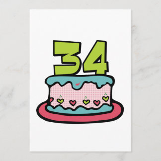 34-jarige verjaardagskaart kaart