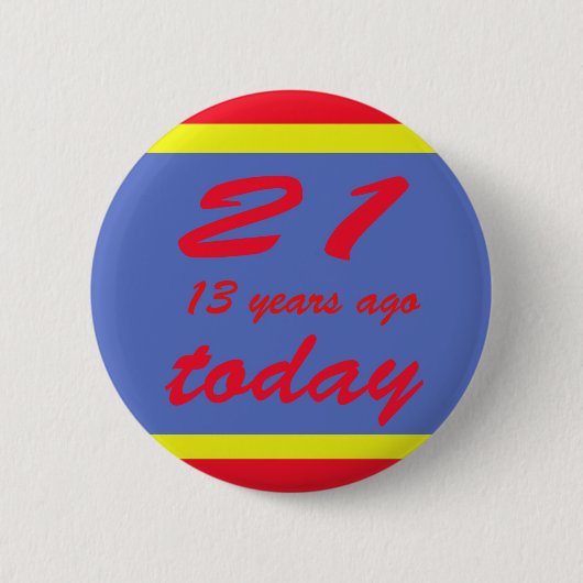 34 Verjaardag Ronde Button 5,7 Cm (Voorkant)