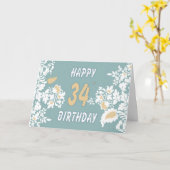 34e anniversaire carte de voeux (Fleur jaune)