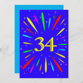 34e anniversaire Fête Invitation Explosion (Devant / Derrière)