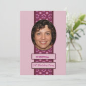 34e anniversaire Invitation de fête Photo et nom (Debout devant)