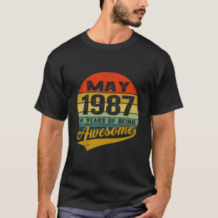 34e geboortedag Decoraties mei 1987 Mannen Vrouwen T-shirt