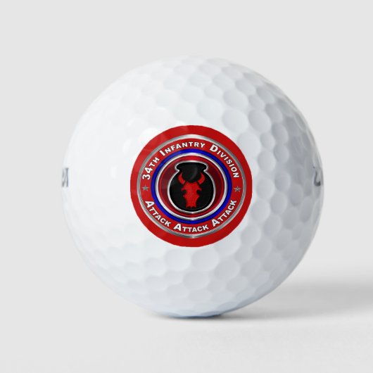 34e infanteriedivisie Aangepast ontwerp Golfballen (Voorkant)