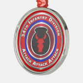 34e Kerstmis in de infanteriedivisie keepomwille Metalen Ornament (Links)