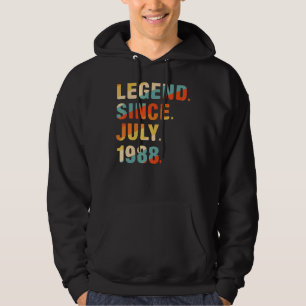 34e verjaardag 34 jaar oude legende sinds juli 198 hoodie