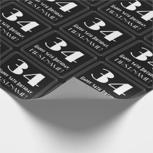 34e verjaardag - Art Deco geïnspireerd look "34",  Cadeaupapier
