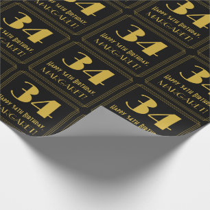 34e verjaardag ~ Art Deco geïnspireerde look "34", Cadeaupapier