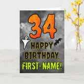 34e verjaardag: Eerie Halloween Theme + Aangepaste Kaart (Gele Bloem)