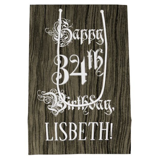 34e verjaardag: Fancy, Faux Hood Kijk + Aangepaste Medium Cadeauzakje (Achterkant)