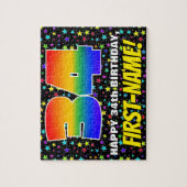 34e verjaardag — Fun, kleurrijk Star Field Pattern Legpuzzel (Verticaal)