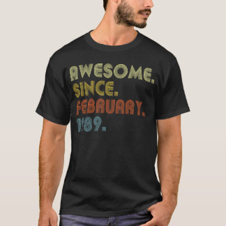 34e verjaardag Geweldige sinds februari 1989 34 ja T-shirt