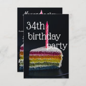 34e verjaardag kaart (Voorkant / Achterkant)