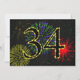 34e verjaardag uitnodigt kaart