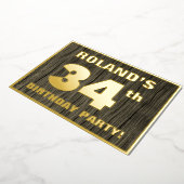 34e verjaardag van de geboorte: Vet, Faux Hood Gra Folie Uitnodiging (Gedraaid)