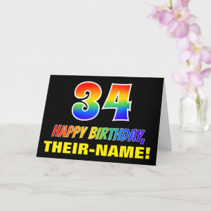 34e verjaardag: Vet, Vun, Eenvoudig, Regenboog 34 Kaart
