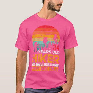 34e Verjaardag Wandelaar Mountain 34 jaar oud Wand T-shirt